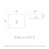 OWL OWLB191037 Раковина накладная белая прямоугольная 500*400*135