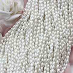 Жемчуг Майорка рис, имитация жемчуга, 4*6 мм, 1 нить, МА049