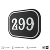 Номерок на дверь квартиры 299, для кабинета, офиса, шильдик 9 х 7 см, черный, Айдентика Технолоджи