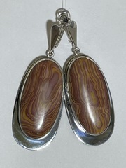 Агат древесный  (серьги из серебра)