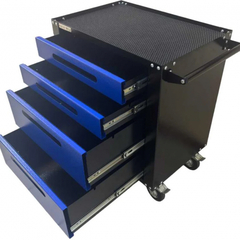 Инструментальная тележка Great Wolf 4 ящика, колеса с тормозом, синяя GWT-B4