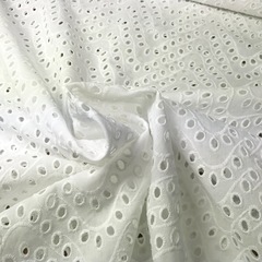 Ткань шитье белое волна 3313