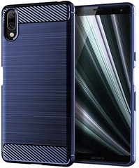 Чехол на Sony Xperia L3 цвет Blue (синий), серия Carbon от Caseport