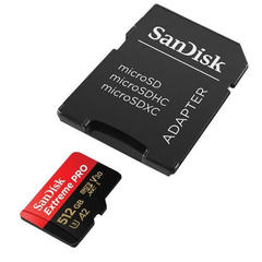 Карта памяти microSDXC 512GB SanDisk Class 10 UHS-I A2 C10 V30 U3 Extreme Pro (SD адаптер) 170MB/s