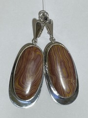 Агат древесный  (серьги из серебра)