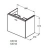 Ideal Standard C6743WG СНЯТ IS     C6743WG Connect Space Тумба под раковину 590 мм, полка справа, Глянцевый белый