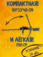 ТВ АНТЕННА МОЩНАЯ НАРУЖНАЯ ЦИФРОВАЯ АКТИВНАЯ НАПРАВЛЕННАЯТРИАДА-3360antenna.ru