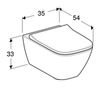 Подвесной унитаз Geberit Smyle Square, закрытая форма, Rimfree, с сиденьем, крышка внахлест: Белый