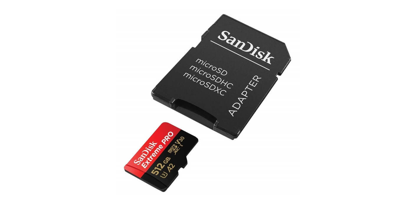Карта памяти microSDXC 512GB SanDisk Class 10 UHS-I A2 C10 V30 U3 Extreme Pro (SD адаптер) 170MB/s