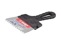 ЗУБР 150 мм, зуб 6 х 6 мм, зубчатый пластиковая ручка, нержавеющий, фасадный шпатель (10078-15-06)