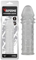 Прозрачная реалистичная насадка на пенис Extra Texture Sleeve - 16,2 см. - 