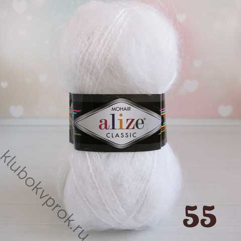 ALIZE MOHAIR CLASSIC NEW 55, Белый