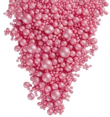 Шарики кранч розовый перламутр микс  100 гр.