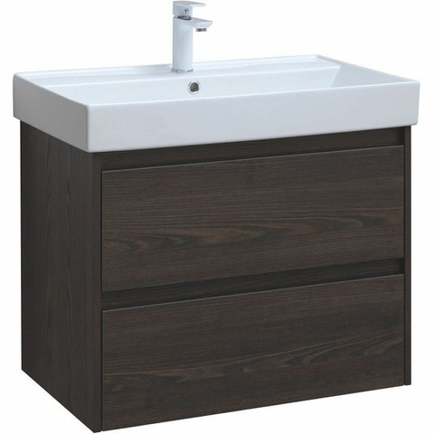 Aquanet 287895 Компл.2 - Тумба Nova Lite 75 2 ящ. цв. дуб черный (287895)