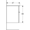 Шкафчик Geberit Smyle Square с двумя выдвижными ящиками: B=45см, H=60см, T=47см, Темно-серый / Матовое покрытие