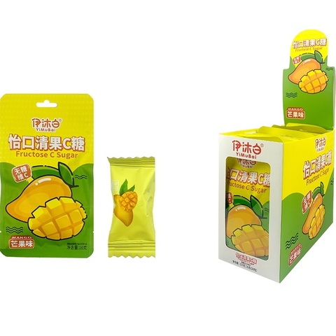 Конфеты сосательные со вкусом манго Yimubai 1кор*12бл*20шт,16г