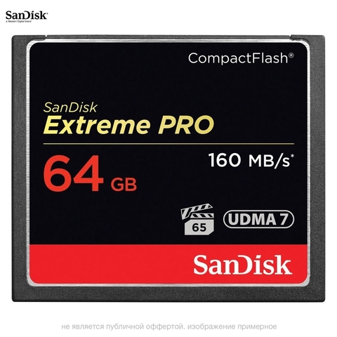 Карта памяти SanDisk Compact Flash 64GB Extreme Pro (160MB/s)