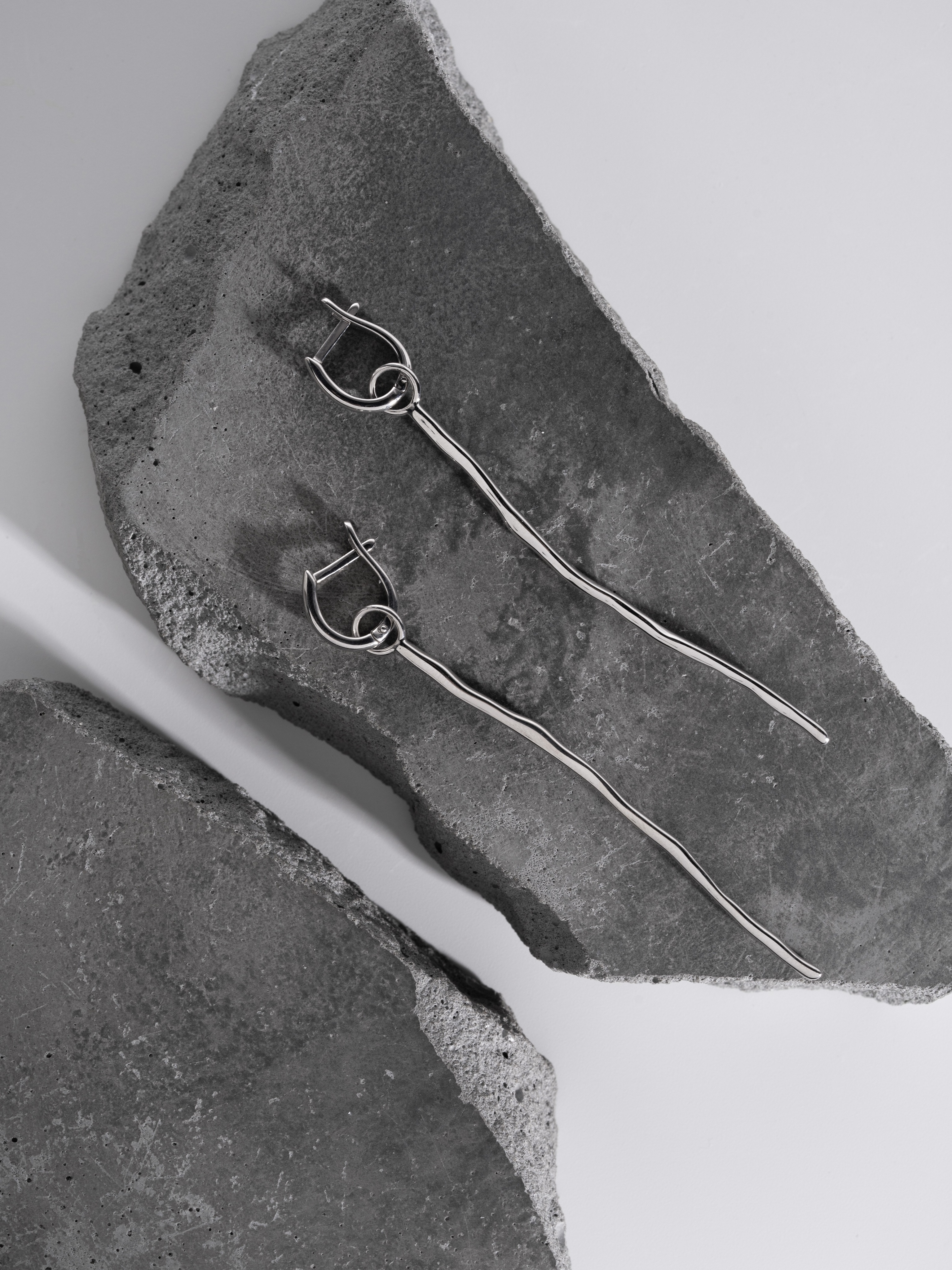 Серьги 2-в-1 Игла