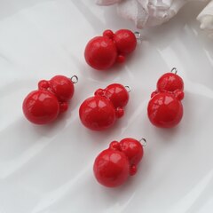 Подвеска Неваляшка, красная, 25*17 мм, S011