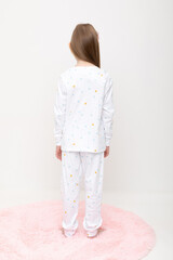пижама  для девочки  КП 1552/звездочки на белом