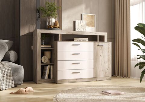 Комод Ангара (2УПК) (Кашемир/Дуб Крафт серый, Дуб Крафт серый)