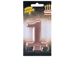 Свеча -цифра "1" Розовое золото