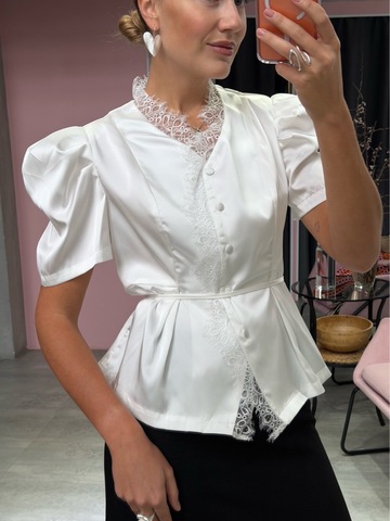 Атласная блуза Alexa белый