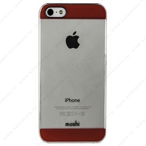 Накладка Moshi для iPhone SE/ 5s/ 5C/ 5 прозрачная с красными краями