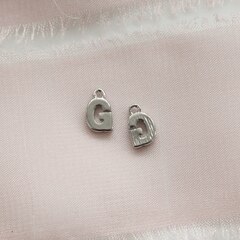 Подвески буквы G, H, I, J, K, L, родий, 8 мм, 1 шт, П759, П760, П761, П762, П763, П764