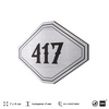 Номерок на дверь квартиры 417, для кабинета, офиса, шильдик 9 х 7 см, брашированная сталь, Айдентика Технолоджи