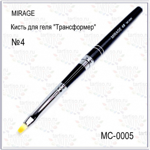Кисть для геля 4 Трансформер черная френч Mirage МС-00010