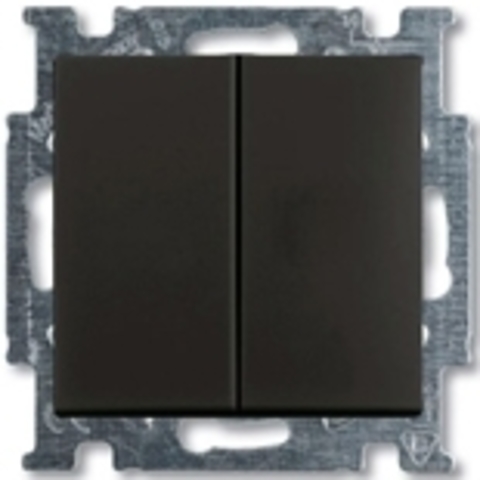 Выключатель двухклавишный. Цвет шато-черный. ABB Basic 55. 1012-0-2177