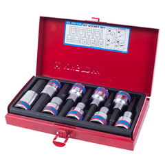 KING TONY (4120PR) Набор торцевых насадок 1/2", HEX, 4-17 мм, 9 предметов