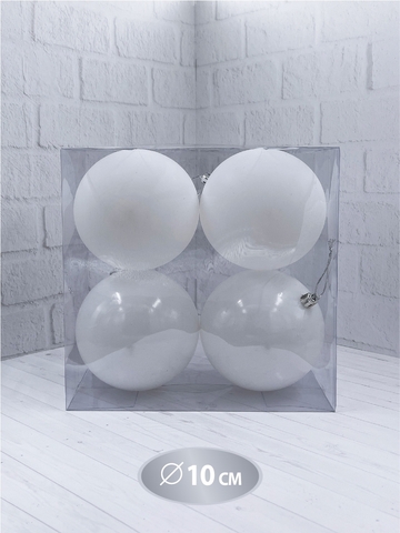 Набор шаров 4шт 10см House of Seasons белый