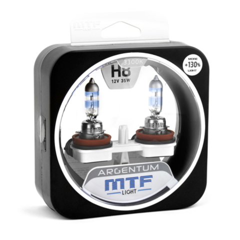 Галогенные автолампы MTF Light серия ARGENTUM +130% H8, 12V, 35W