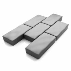 Брусчатка Кирпичик 4 (серая), вибропрессование НЕКОНДИЦИЯ