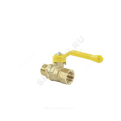 Кран шаровой латунь газ Стандарт 221 аналог 11б27п1 Ду 15 Ру40 ВР/НР полнопроходной рычаг ГАЛЛОП 115010