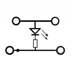 Клемма Push-IN/ с диодной схемой LD1 /0,2-2,5мм2/1А/1000V