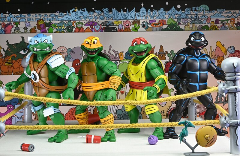 NECA TMNT Archie Comics Stump Wrestling Turtles 7 Scale Action Figure 4 Pack 22 990 22 990