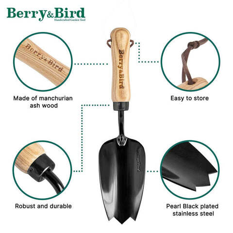 Совок тюльпан (черный) ручной Berry&Bird