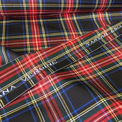 Ткань шерсть  тартан клетка  черная 3168