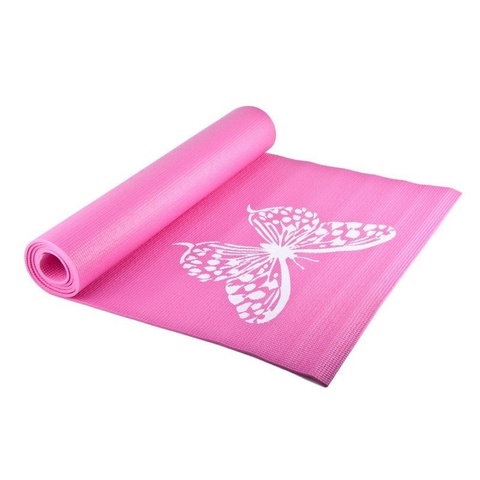 Коврик для йоги и фитнеса YL-Sports 173*61*0,4см BB8301 с принтом, розовый (к 36042)