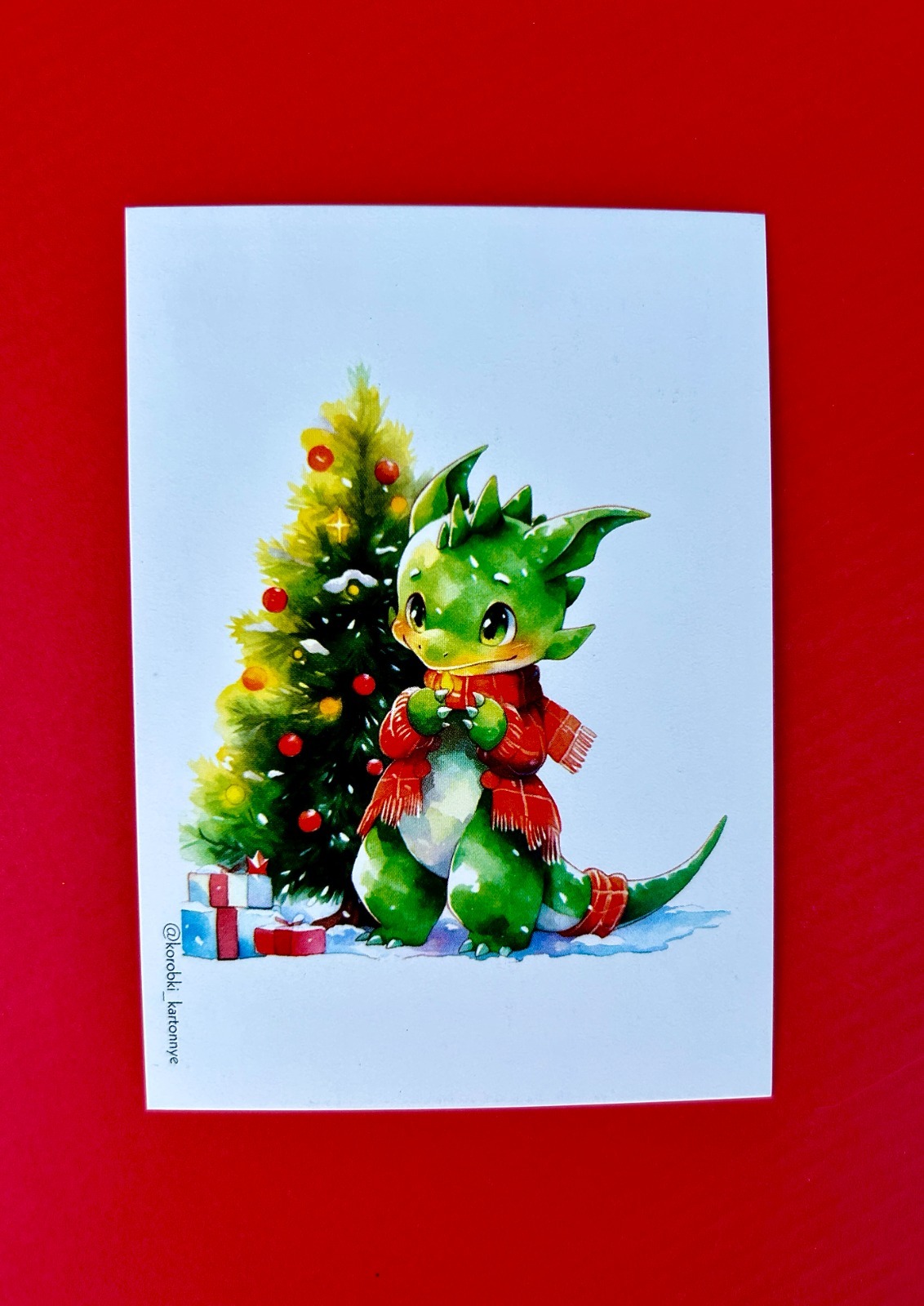 Почтовая открытка «Цветочный дракончик»