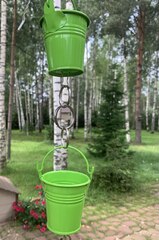 Дождевая цепь «Ведра на кольцах», зеленый