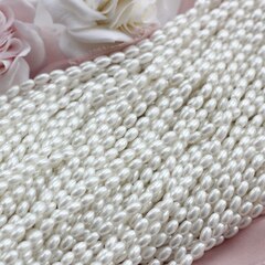 Жемчуг Майорка рис, имитация жемчуга, 4*6 мм, 1 нить, МА049