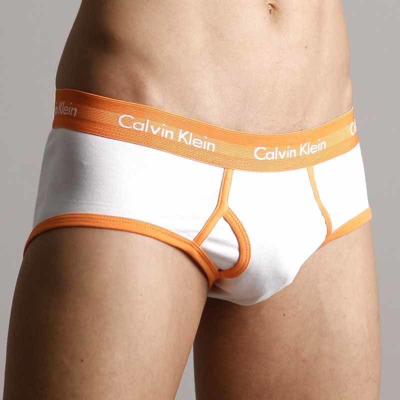Мужские трусы брифы Calvin Klein 365 White Orange Brief