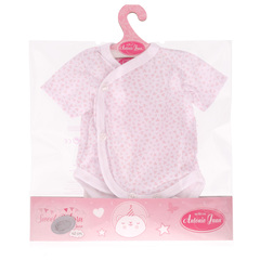 Munecas Antonio Juan Одежда для кукол и пупсов 40 - 45 см, боди белое с принтом, подгузник (91046-17)