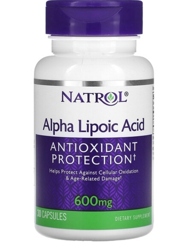 Natrol, Альфа-липоевая кислота, 600 мг, 30 капсул