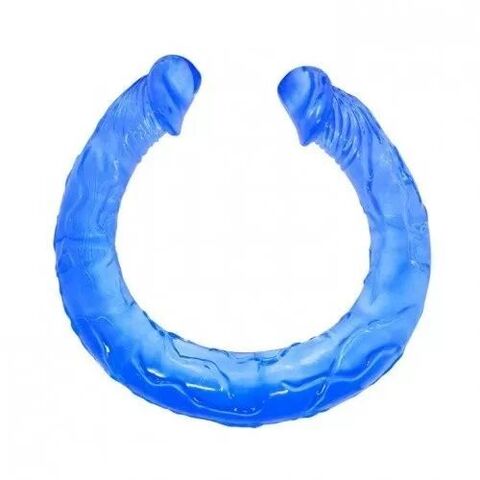 Синий двухголовый фаллоимитатор Double Dong - 44 см. - Baile BI-040015-0502