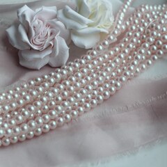 Майорка Pink Pearls 14 мм, розовая, 1 нить, МА092